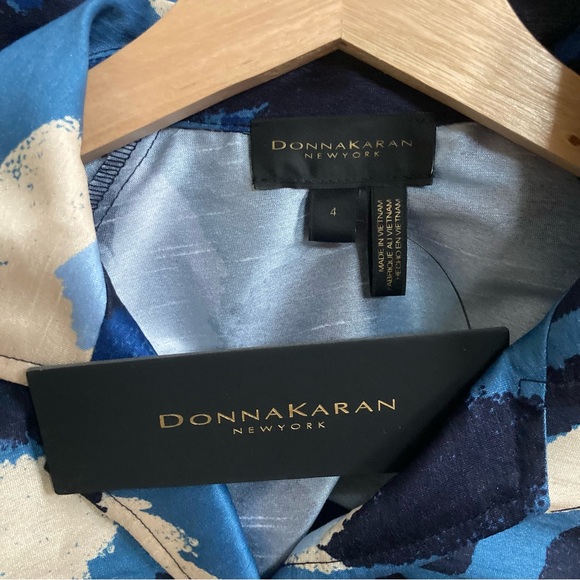 NWT Donna Karan Floral Print A-Line Belted Shantung Midi Shirtdress, Size 4 - Picture 11 of 14